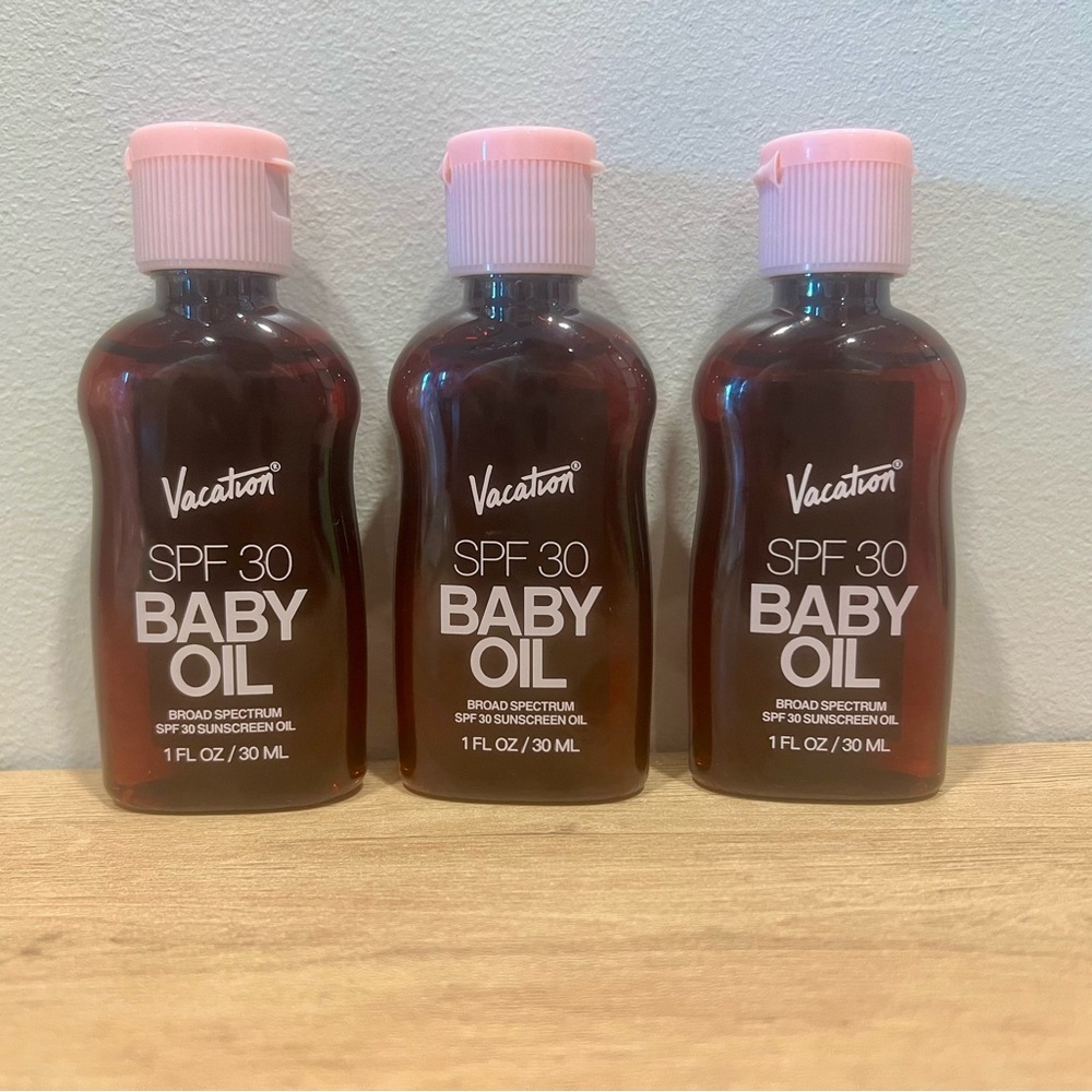 Vacation Baby Oil SPF 30, sunscreen oil 1 fl. Oz./30 ml bundle of 3